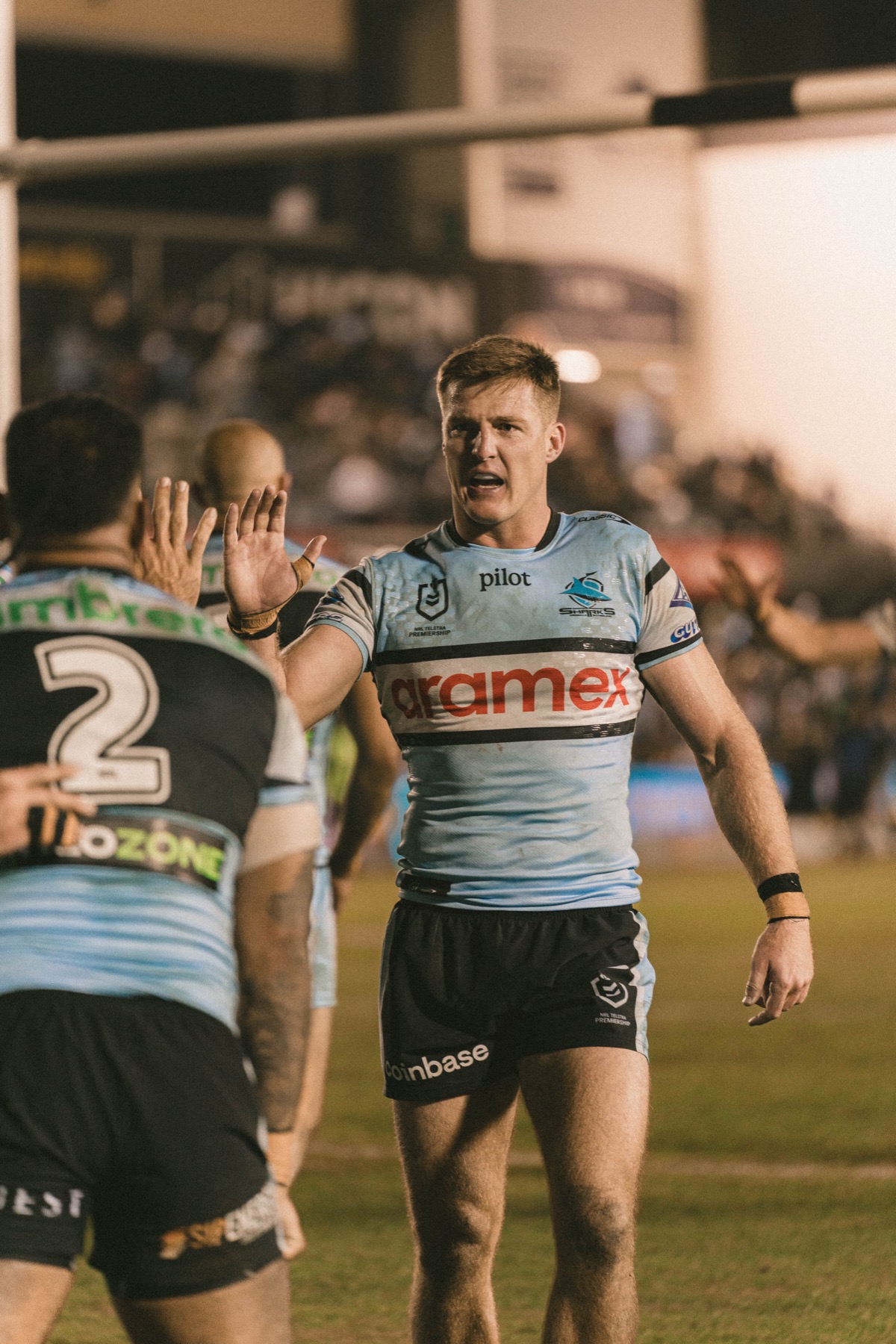 Try celebration at the Sharks game